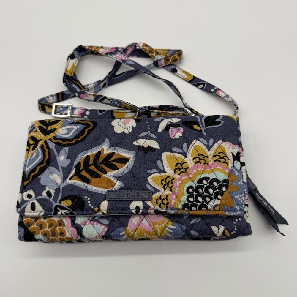 Vera Bradley Quilted Crossbody RFID Wallet Charmont Meadow Floral